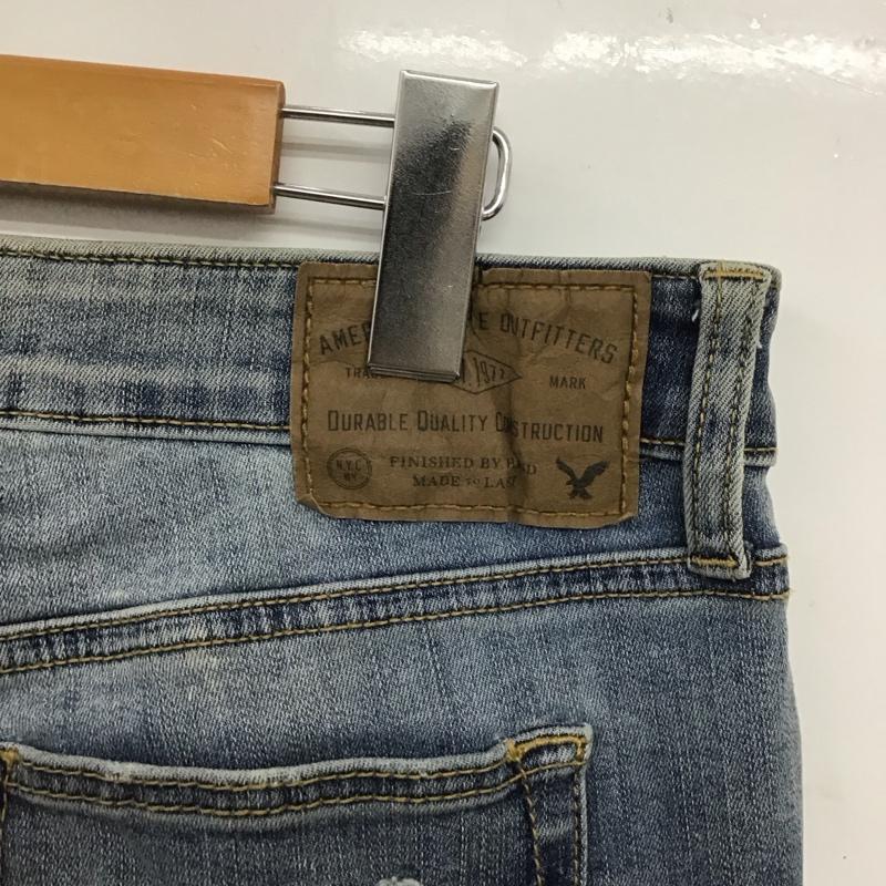 アメリカンイーグル AMERICANEAGLE パンツ デニム、ジーンズ デニムパンツ スリムパンツ カジュアルパンツ ストレッチパンツ 34インチ ダメージ加工 インディゴ / インディゴ /  メンズ USED 古着 中古 10148279