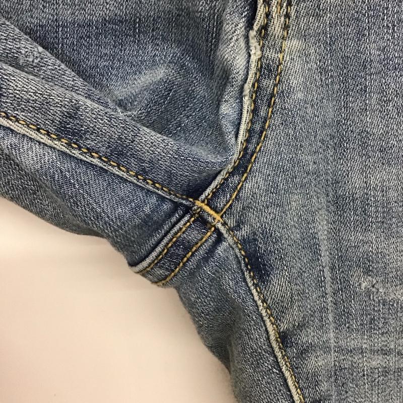 アメリカンイーグル AMERICANEAGLE パンツ デニム、ジーンズ デニムパンツ スリムパンツ カジュアルパンツ ストレッチパンツ 34インチ ダメージ加工 インディゴ / インディゴ /  メンズ USED 古着 中古 10148279