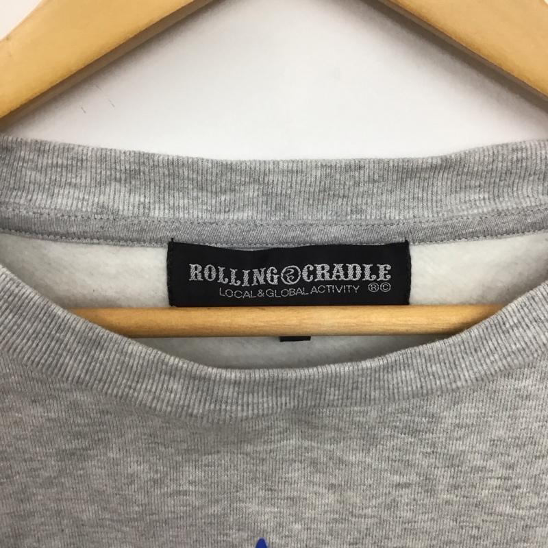 ローリングクレイドル ROLLING CRADLE トレーナー 長袖 長袖トレーナー スウェット クルーネック プルオーバー L ロゴ、文字 灰 / グレー /  メンズ USED 古着 中古 10148293
