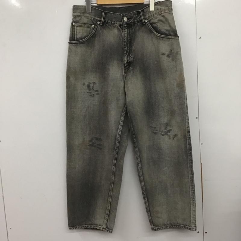 アンセルム ANCELLM パンツ デニム、ジーンズ デニムパンツ ワイドパンツ カジュアルパンツ ダメージ加工 ダークグレー / ダークグレー /  メンズ USED 古着 中古 10148297