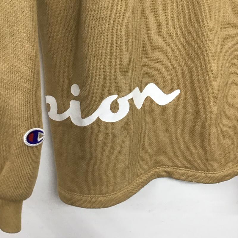 チャンピオン Champion パーカー 長袖 cw-r103 プルオーバースウェットパーカー M ロゴ、文字 ベージュ / ベージュ /  レディース USED 古着 中古 10148355