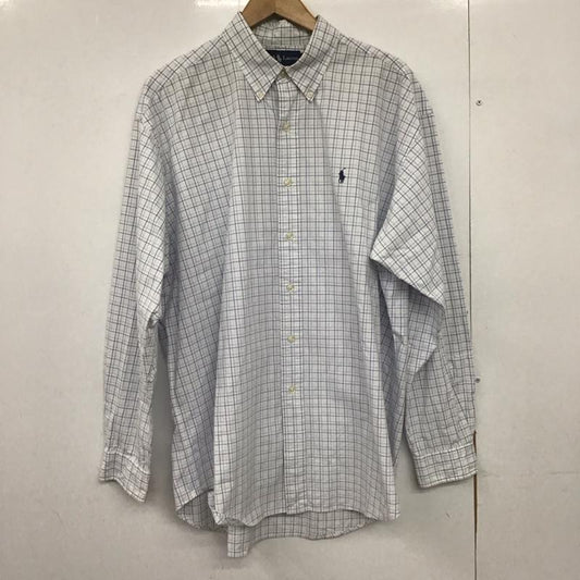 ラルフローレン RALPHLAUREN シャツ、ブラウス 長袖 長袖シャツ チェックシャツ カラーシャツ ボタンダウンシャツ XL チェック 白 / ホワイト /  メンズ USED 古着 中古 10148369