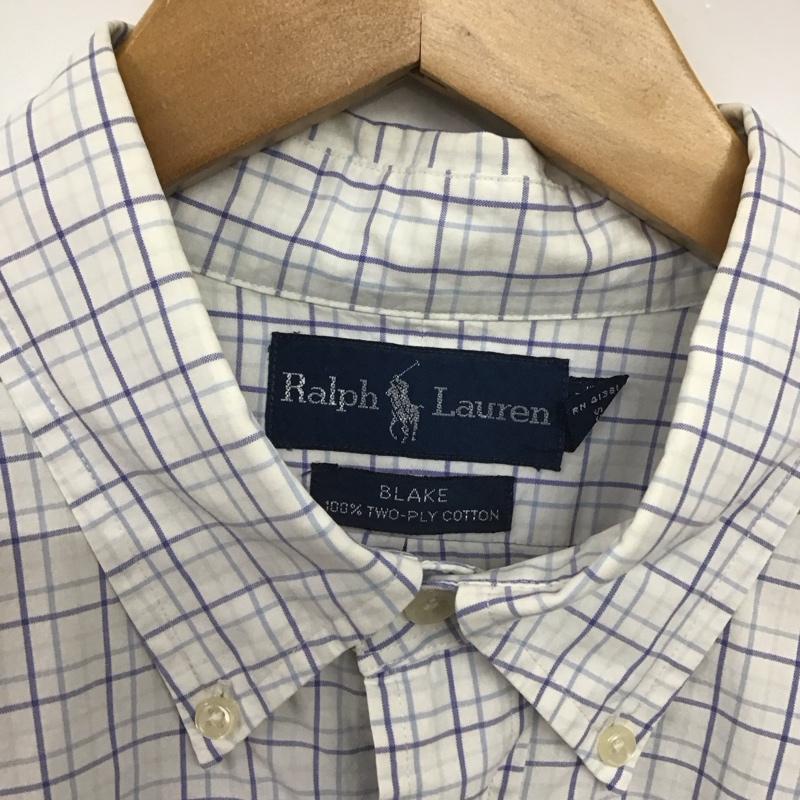 ラルフローレン RALPHLAUREN シャツ、ブラウス 長袖 長袖シャツ チェックシャツ カラーシャツ ボタンダウンシャツ XL チェック 白 / ホワイト /  メンズ USED 古着 中古 10148369