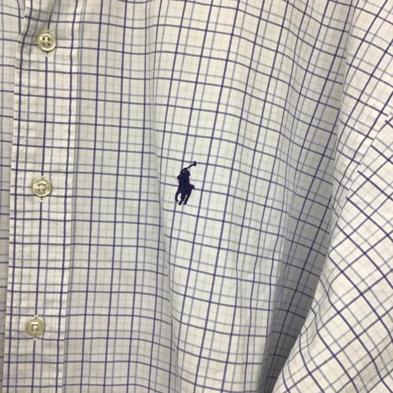ラルフローレン RALPHLAUREN シャツ、ブラウス 長袖 長袖シャツ チェックシャツ カラーシャツ ボタンダウンシャツ XL チェック 白 / ホワイト /  メンズ USED 古着 中古 10148369