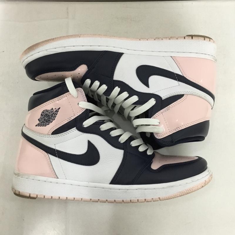 ナイキ NIKE スニーカー スニーカー DD9335-641 WMNS AIR JORDAN 1 RETRO HIGH OG 27.5cm 箱有 27.5cm ロゴ、文字 白 / ホワイト / X 桃 / ピンク / X 紺 / ネイビー /  メンズ USED 古着 中古 10148389