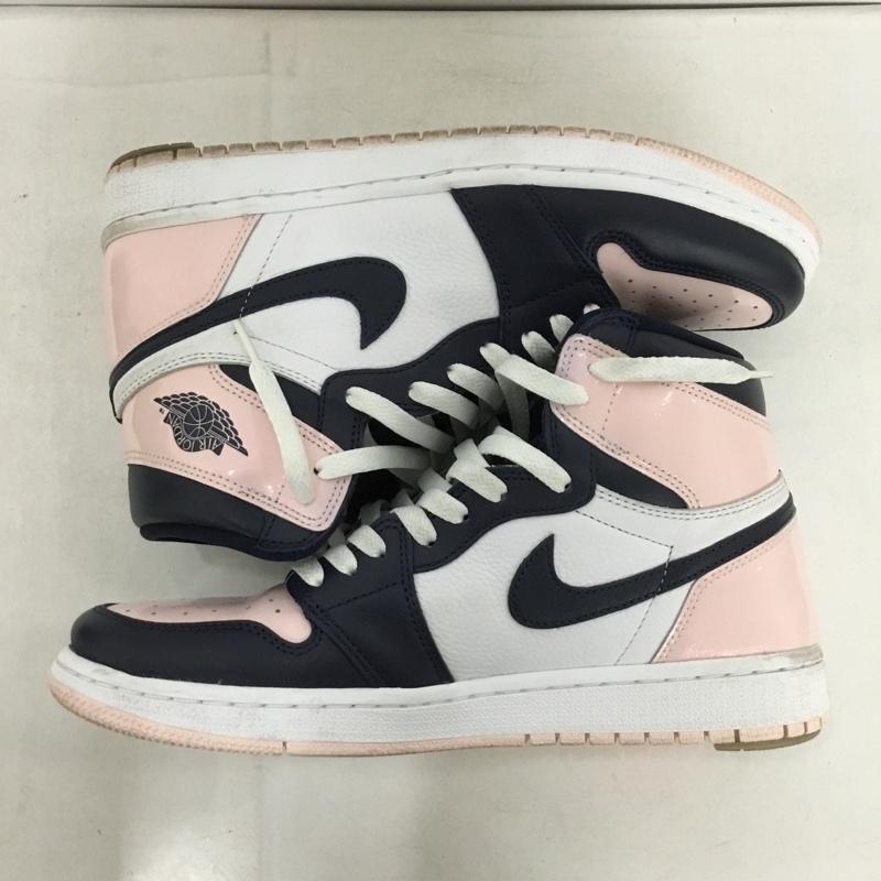 ナイキ NIKE スニーカー スニーカー DD9335-641 WMNS AIR JORDAN 1 RETRO HIGH OG 27.5cm 箱有 27.5cm ロゴ、文字 白 / ホワイト / X 桃 / ピンク / X 紺 / ネイビー /  メンズ USED 古着 中古 10148389