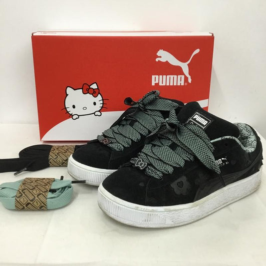プーマ PUMA スニーカー スニーカー 402381-01 HELLO KITTY SUEDE XL 24cm キティ 箱有 24.0cm ロゴ、文字 黒 / ブラック / X 灰 / グレー /  レディース USED 古着 中古 10148390