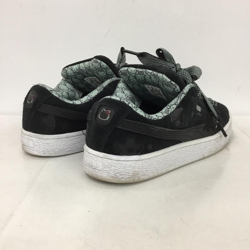 プーマ PUMA スニーカー スニーカー 402381-01 HELLO KITTY SUEDE XL 24cm キティ 箱有 24.0cm ロゴ、文字 黒 / ブラック / X 灰 / グレー /  レディース USED 古着 中古 10148390