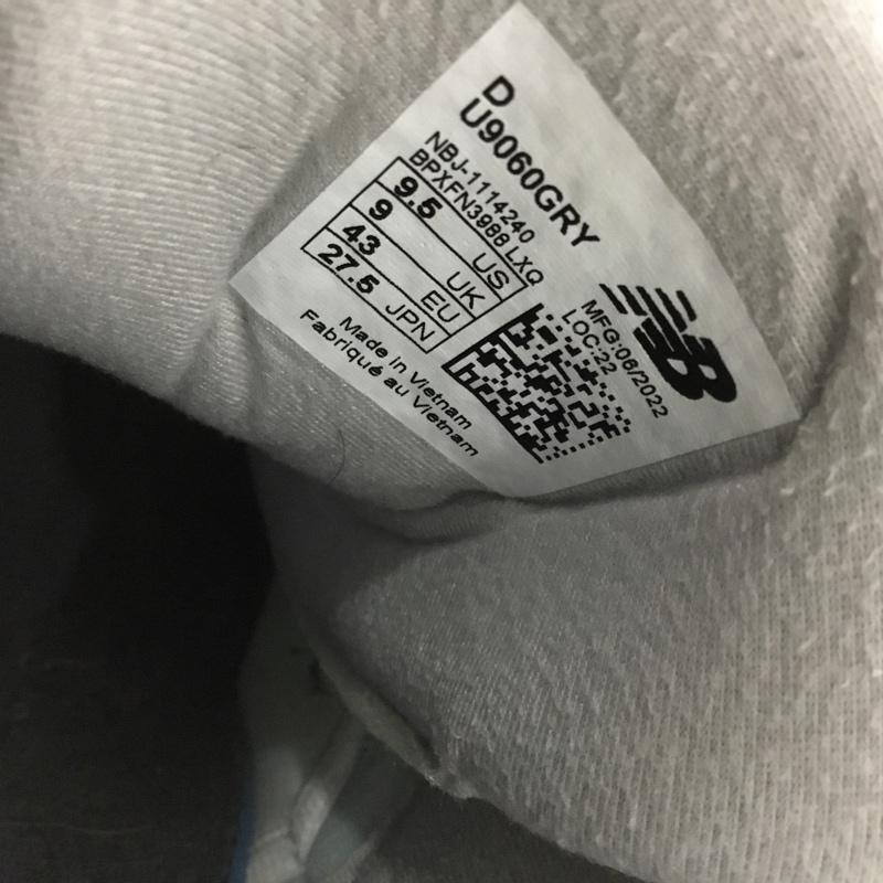 ニューバランス New Balance スニーカー スニーカー U9060 GRY 27.5cm 27.5cm ロゴ、文字 灰 / グレー /  メンズ USED 古着 中古 10148393