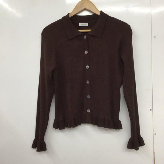 ローリーズファーム LOWRYS FARM カーディガン 長袖 FREE 無地 茶 / ブラウン /  レディース USED 古着 中古 10148417