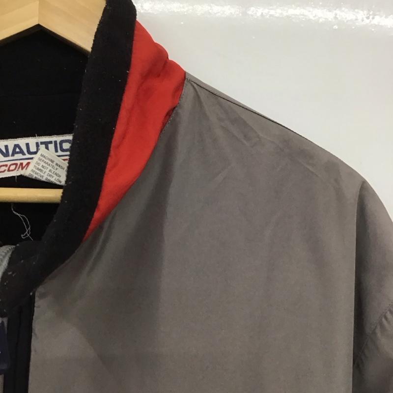 ノーティカ NAUTICA ジャケット、上着 ジャンパー、ブルゾン ジップアップジャケット ナイロンジャケット アウター L ロゴ、文字 灰 / グレー /  メンズ USED 古着 中古 10148484