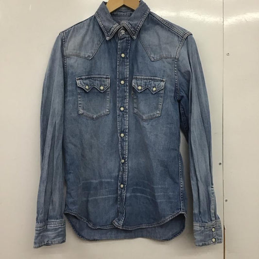 ブルーブルー BLUE BLUE シャツ、ブラウス 長袖 長袖シャツ 無地シャツ カラーシャツ デニムシャツ 2 ロゴ、文字 インディゴ / インディゴ /  メンズ USED 古着 中古 10148488