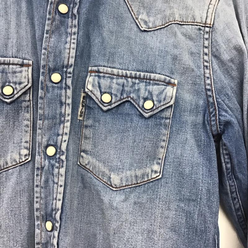 ブルーブルー BLUE BLUE シャツ、ブラウス 長袖 長袖シャツ 無地シャツ カラーシャツ デニムシャツ 2 ロゴ、文字 インディゴ / インディゴ /  メンズ USED 古着 中古 10148488