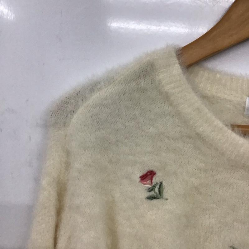 ダズリン dazzlin ニット、セーター 長袖 FREE 刺繍 白 / ホワイト /  レディース USED 古着 中古 10148511