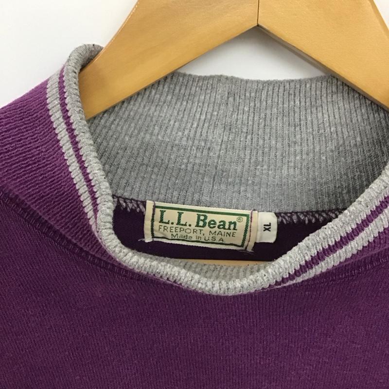 エルエルビーン L.L.Bean トレーナー 長袖 長袖トレーナー スウェット クルーネック プルオーバー XL ボーダー柄 紫 / パープル /  メンズ USED 古着 中古 10148527