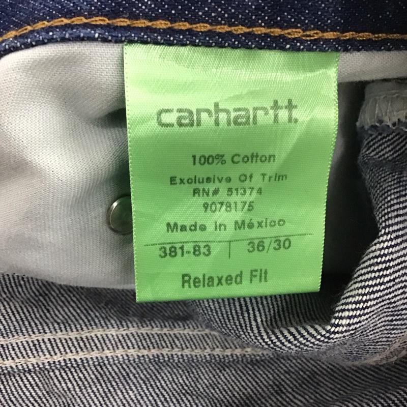 カーハート Carhartt パンツ デニム、ジーンズ デニムパンツ ワイドパンツ カジュアルパンツ 36 無地 インディゴ / インディゴ /  メンズ USED 古着 中古 10148532