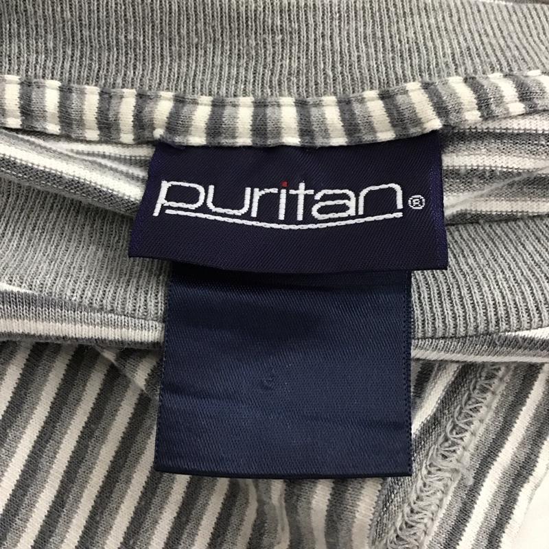 ピューリタン PURITAN Tシャツ 半袖 半袖カットソー プリントTシャツ クルーネックカットソー ボーダー柄 灰 / グレー /  メンズ USED 古着 中古 10148548