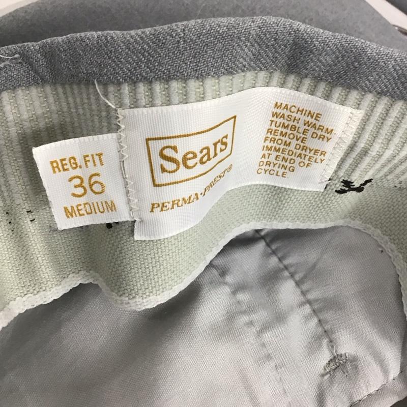 シアーズ SEARS パンツ スラックス スラックスパンツ ワイドパンツ センタータックパンツ 70s 36 無地 灰 / グレー /  メンズ USED 古着 中古 10148550