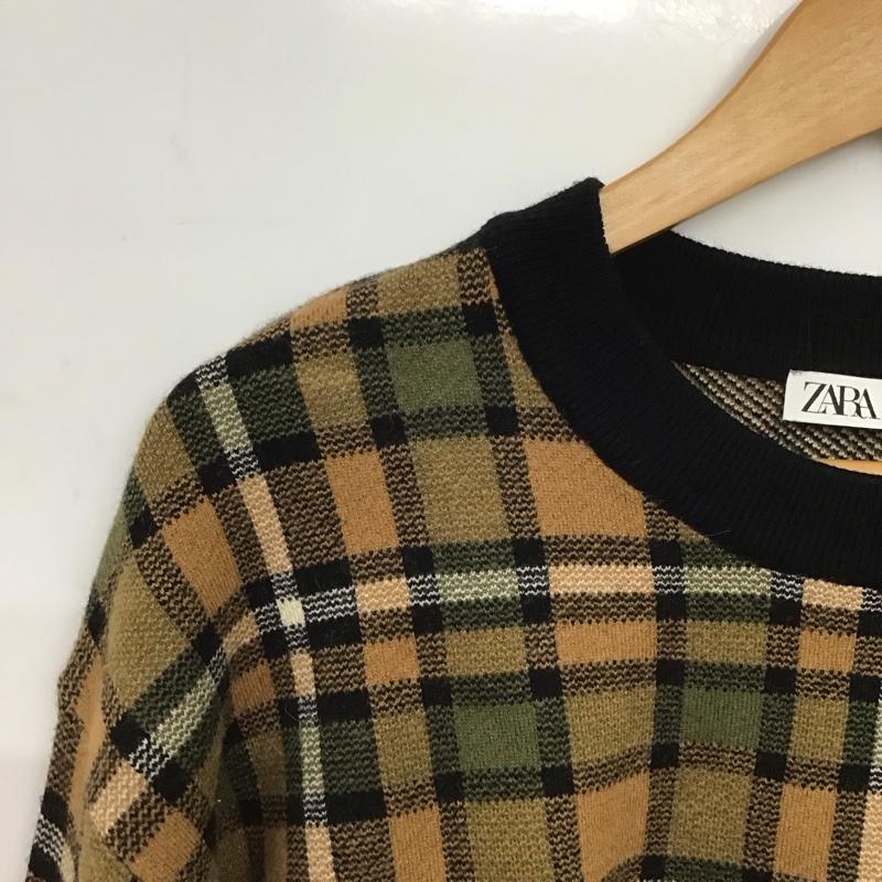 ザラ ZARA ニット、セーター 長袖 M チェック マルチカラー / マルチカラー /  レディース USED 古着 中古 10148561