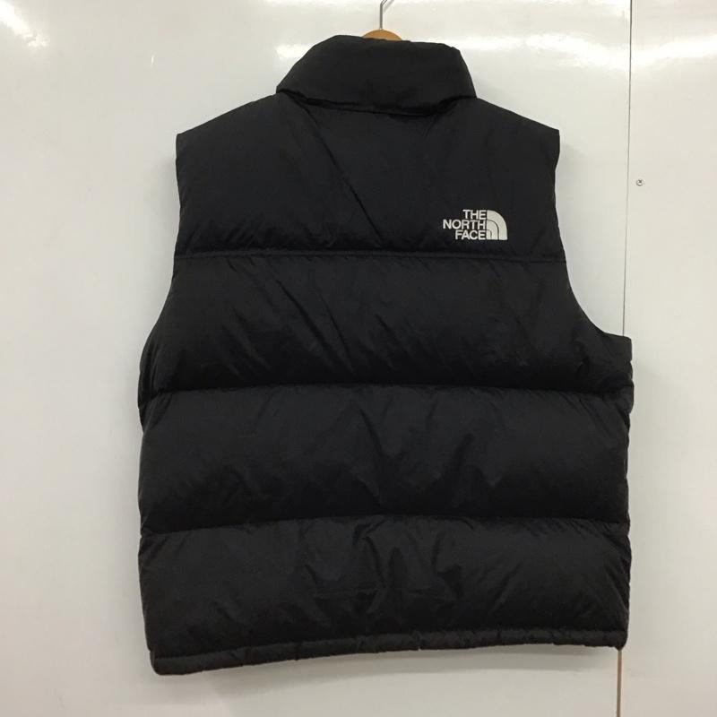 ザノースフェイス THE NORTH FACE ベスト ベスト ダウンベスト ノースリーブ ジップアップジャケット L ロゴ、文字 黒 / ブラック /  メンズ USED 古着 中古 10148565