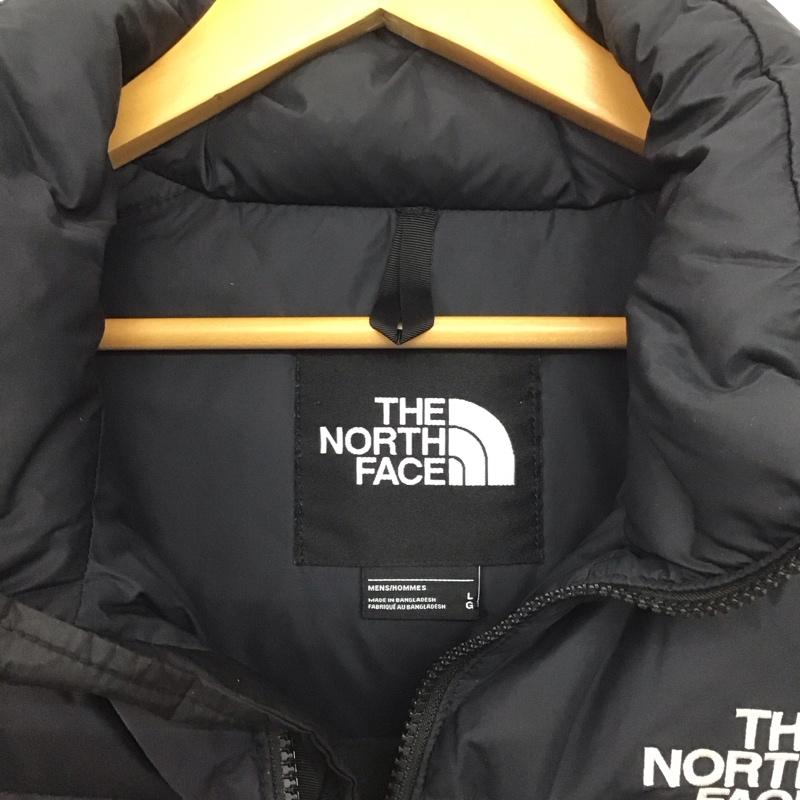 ザノースフェイス THE NORTH FACE ベスト ベスト ダウンベスト ノースリーブ ジップアップジャケット L ロゴ、文字 黒 / ブラック /  メンズ USED 古着 中古 10148565