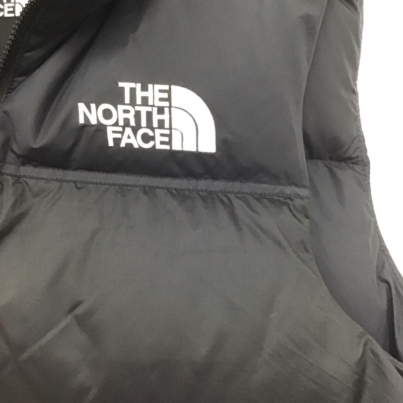 ザノースフェイス THE NORTH FACE ベスト ベスト ダウンベスト ノースリーブ ジップアップジャケット L ロゴ、文字 黒 / ブラック /  メンズ USED 古着 中古 10148565