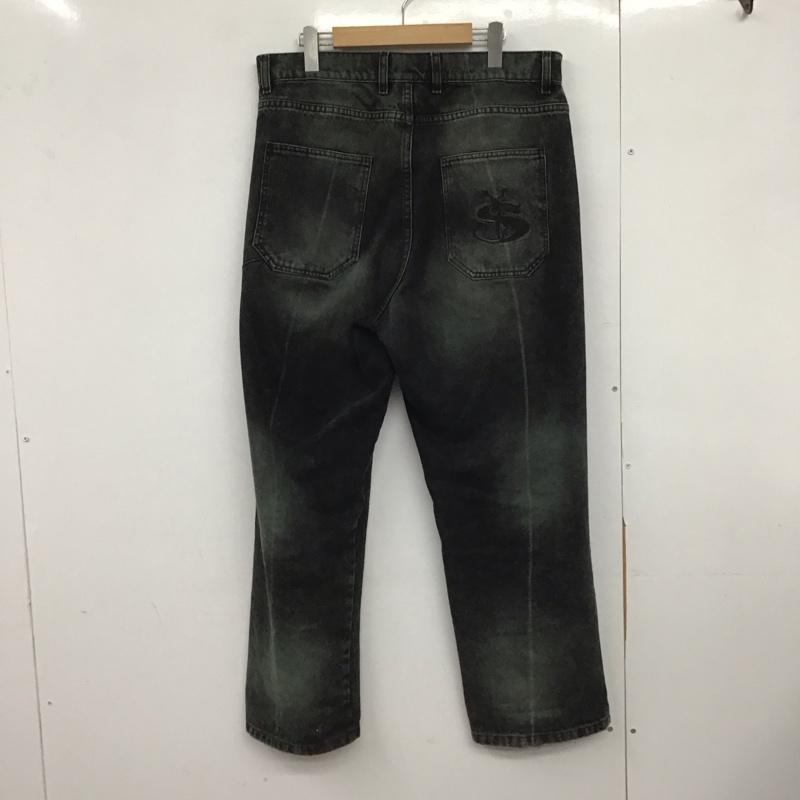 ヤードセール yardsale パンツ デニム、ジーンズ デニムパンツ ワイドパンツ カジュアルパンツ M ロゴ、文字 ダークグレー / ダークグレー /  メンズ USED 古着 中古 10148569