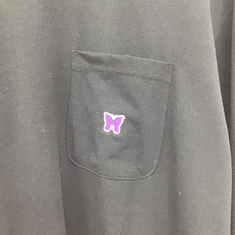 ニードルス Needles カットソー 長袖 長袖カットソー プリントカットソー クルーネック M ロゴ、文字 黒 / ブラック /  メンズ USED 古着 中古 10148574