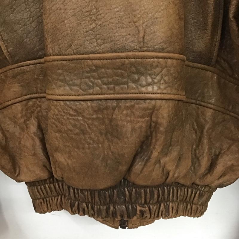 ハーレーダビッドソン Harley-Davidson ジャケット、上着 ジャンパー、ブルゾン ジップアップレザージャケット アウター シングルジャケット L 無地 茶 / ブラウン /  メンズ USED 古着 中古 10148586