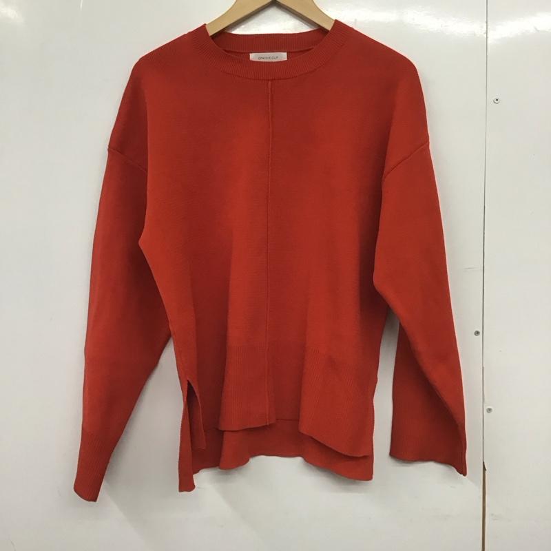 オペークドットクリップ OPAQUE.CLIP ニット、セーター 長袖 M 無地 赤 / レッド /  レディース USED 古着 中古 10148612
