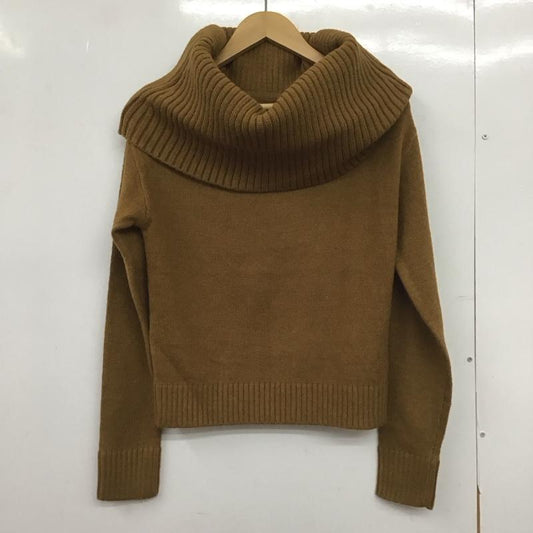 スライ SLY ニット、セーター 長袖 030CAM70-5020 OFF SHOULDER MG TOPS FREE 無地 茶 / ブラウン /  レディース USED 古着 中古 10148631