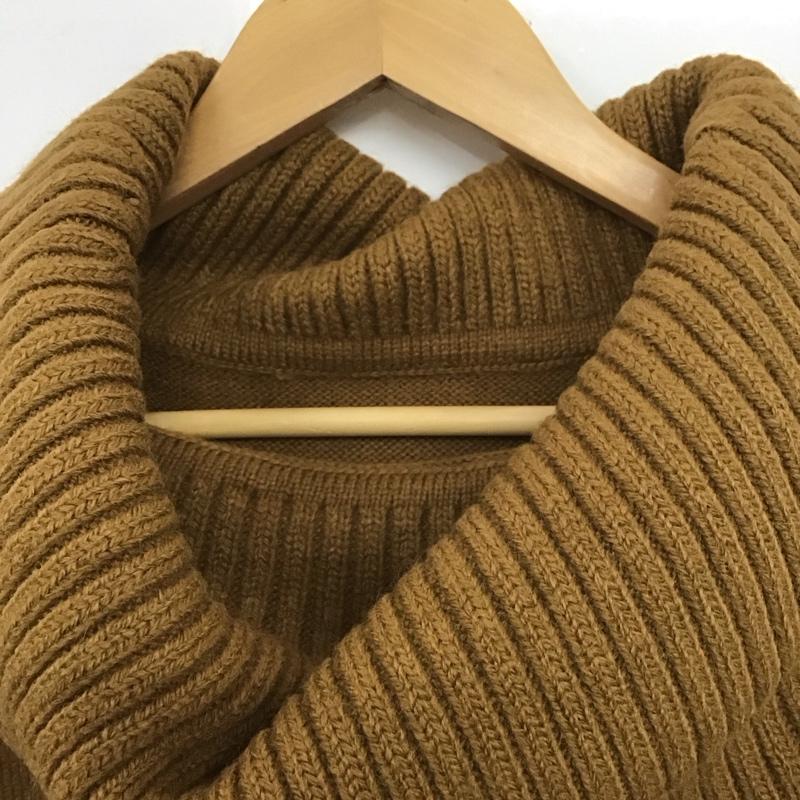 スライ SLY ニット、セーター 長袖 030CAM70-5020 OFF SHOULDER MG TOPS FREE 無地 茶 / ブラウン /  レディース USED 古着 中古 10148631