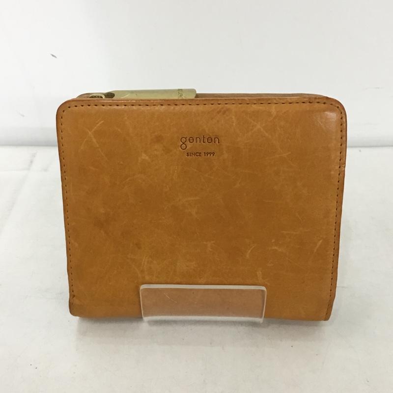 ゲンテン genten 財布 二つ折り 馬 馬蹄 レザー ロゴ、文字 茶 / ブラウン /  レディース USED 古着 中古 10148651