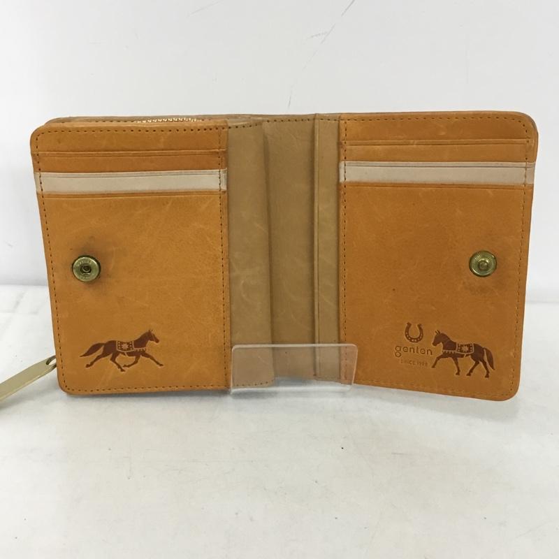 ゲンテン genten 財布 二つ折り 馬 馬蹄 レザー ロゴ、文字 茶 / ブラウン /  レディース USED 古着 中古 10148651