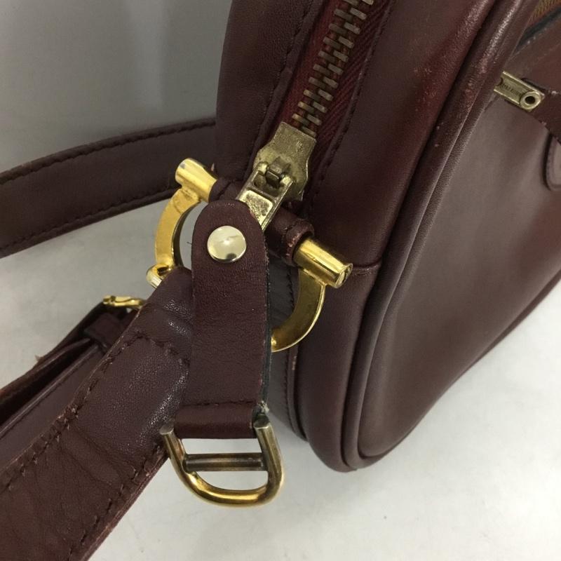 カルティエ Cartier ショルダーバッグ ショルダーバッグ 90年代 2000年代 AREITIOジップ マストライン ロゴ、文字 えんじ / ワインレッド /  レディース USED 古着 中古 10148659
