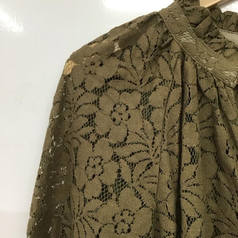 マウジー MOUSSY カットソー 長袖 010BAS30-7960 moussy 2way LACE BLOUSE FREE 無地 カーキ / カーキ /  レディース USED 古着 中古 10148663
