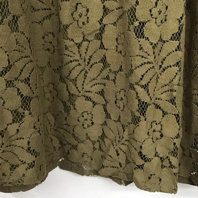 マウジー MOUSSY カットソー 長袖 010BAS30-7960 moussy 2way LACE BLOUSE FREE 無地 カーキ / カーキ /  レディース USED 古着 中古 10148663