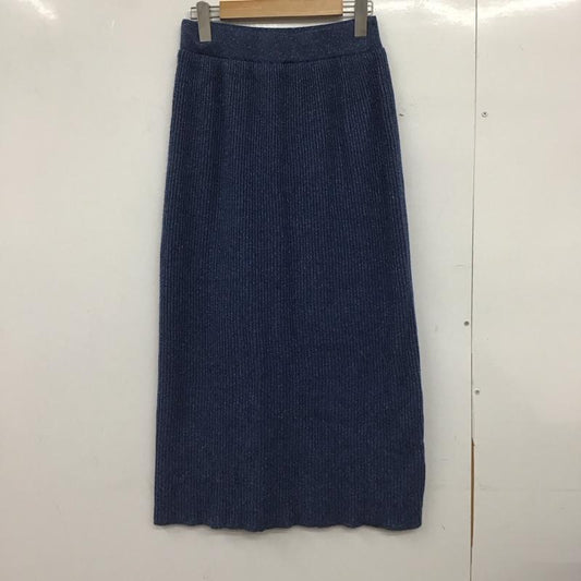 ニコアンド niko and... スカート ロングスカート nkn36526rm リブニットスカート ラメ M 無地 青 / ブルー /  レディース USED 古着 中古 10148686