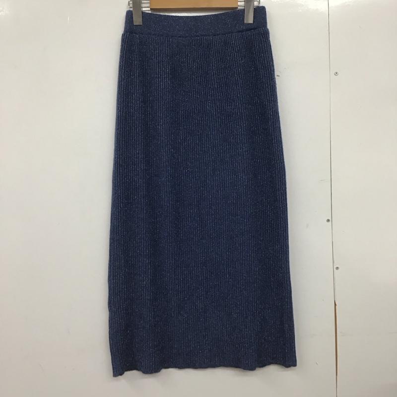 ニコアンド niko and... スカート ロングスカート nkn36526rm リブニットスカート ラメ M 無地 青 / ブルー /  レディース USED 古着 中古 10148686