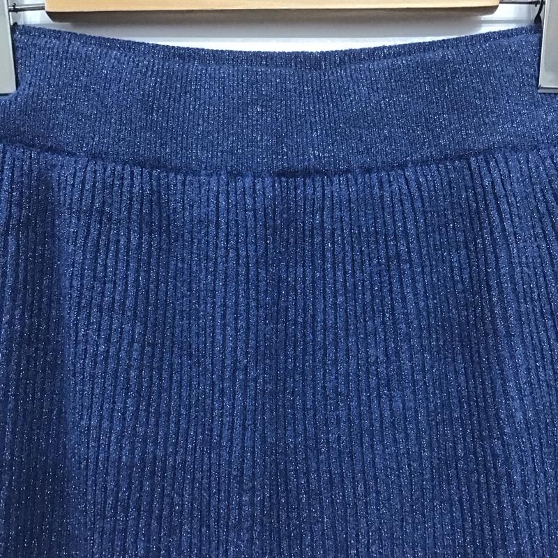 ニコアンド niko and... スカート ロングスカート nkn36526rm リブニットスカート ラメ M 無地 青 / ブルー /  レディース USED 古着 中古 10148686