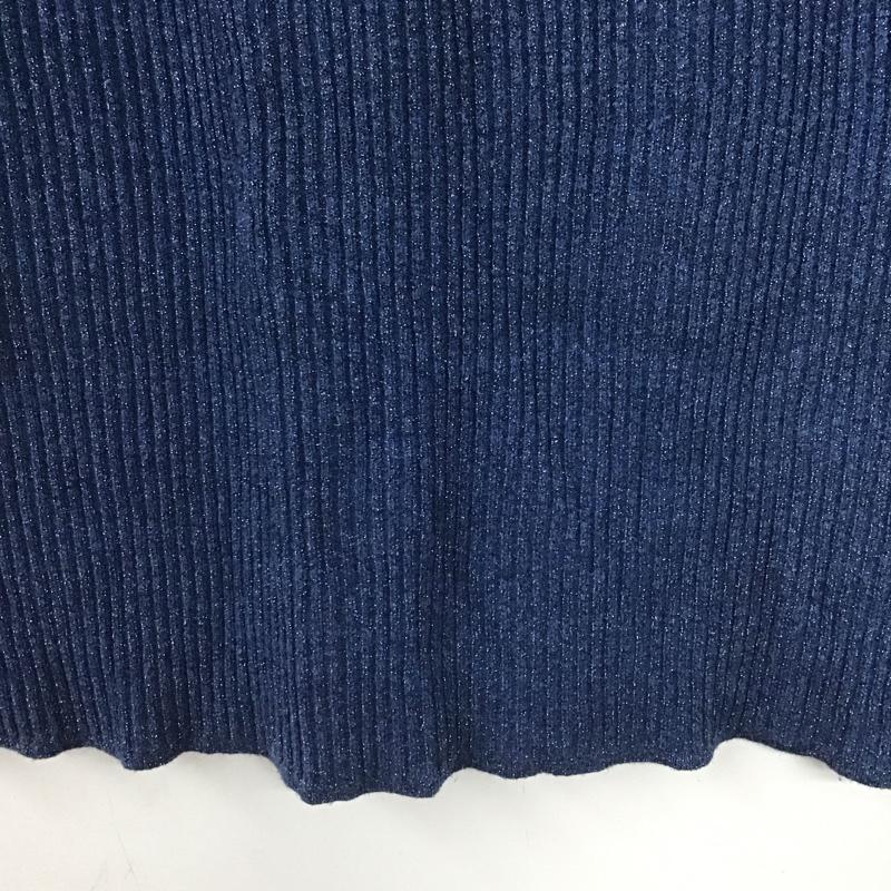 ニコアンド niko and... スカート ロングスカート nkn36526rm リブニットスカート ラメ M 無地 青 / ブルー /  レディース USED 古着 中古 10148686