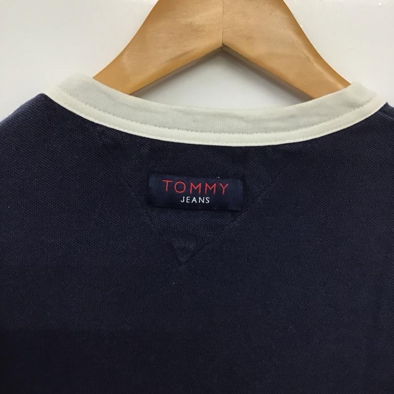 トミー ジーンズ TOMMY JEANS カットソー 長袖 長袖カットソー プリントカットソー クルーネック S ロゴ、文字 紺 / ネイビー /  メンズ USED 古着 中古 10148693