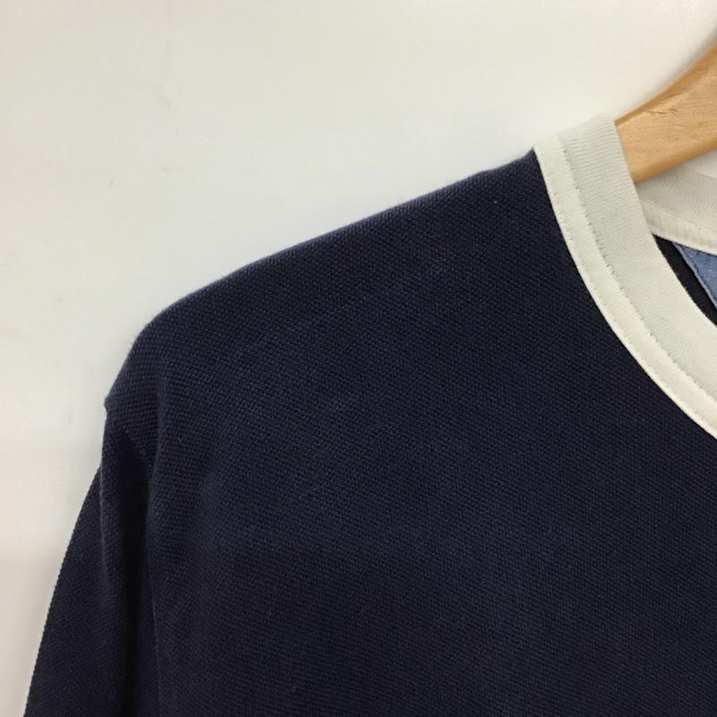 トミー ジーンズ TOMMY JEANS カットソー 長袖 長袖カットソー プリントカットソー クルーネック S ロゴ、文字 紺 / ネイビー /  メンズ USED 古着 中古 10148693