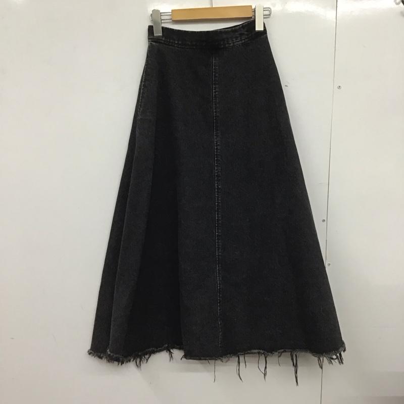 マウジー MOUSSY スカート ロングスカート 010AAS11-5300-1 DENIM MAXI FLARE SKIRT デニムフレアスカート 0 無地 黒 / ブラック /  レディース USED 古着 中古 10148695