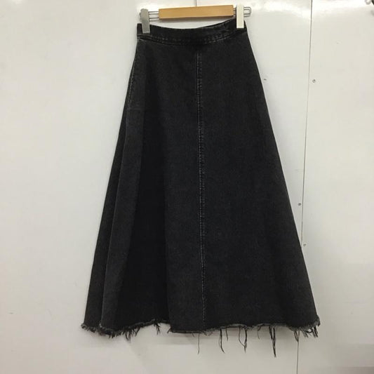 マウジー MOUSSY スカート ロングスカート 010AAS11-5300-1 DENIM MAXI FLARE SKIRT デニムフレアスカート 0 無地 黒 / ブラック /  レディース USED 古着 中古 10148695