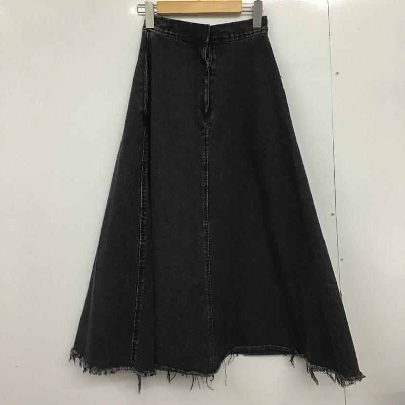マウジー MOUSSY スカート ロングスカート 010AAS11-5300-1 DENIM MAXI FLARE SKIRT デニムフレアスカート 0 無地 黒 / ブラック /  レディース USED 古着 中古 10148695