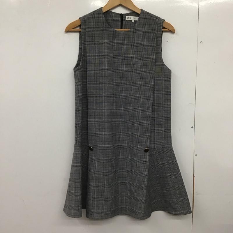 ザラ ZARA ワンピース ミニスカート S チェック 灰 / グレー /  レディース USED 古着 中古 10148707