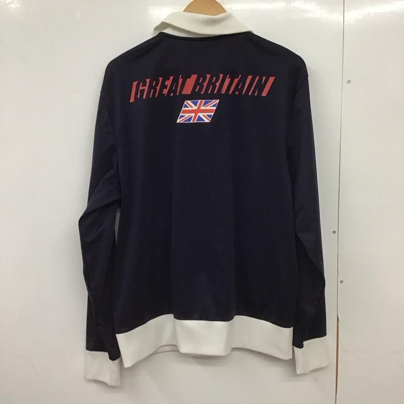 プーマ PUMA ジャケット、上着 ジャンパー、ブルゾン ジップアップジャケット ジャージ スポーツウェア L ロゴ、文字 紺 / ネイビー /  メンズ USED 古着 中古 10148710