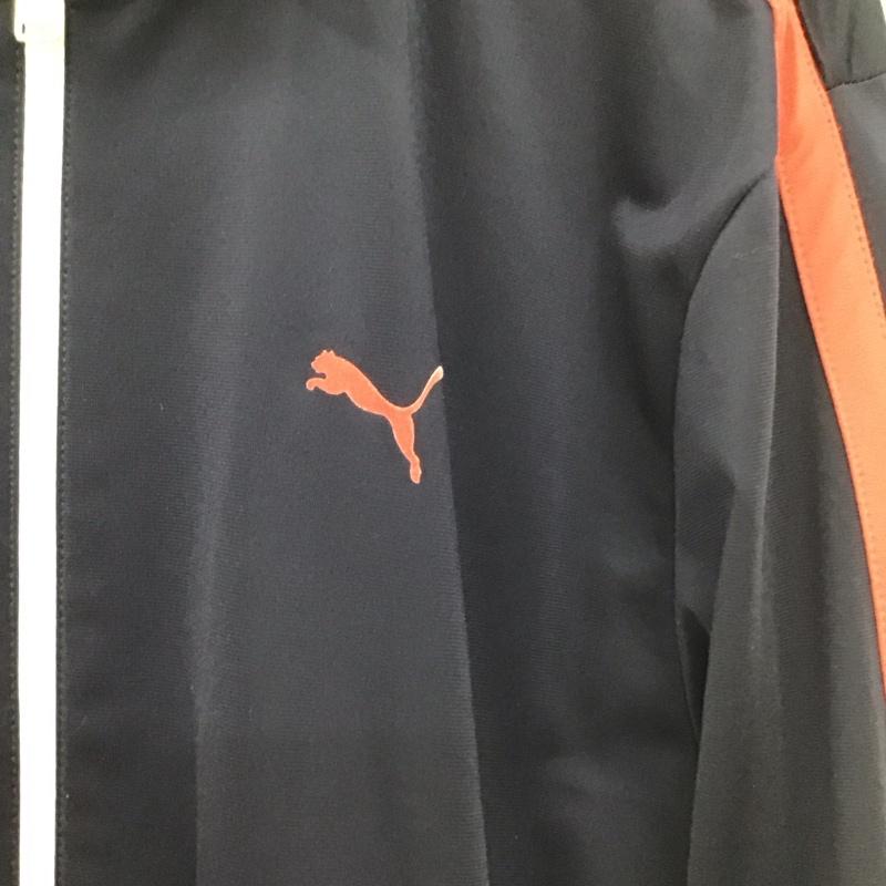 プーマ PUMA ジャケット、上着 ジャンパー、ブルゾン ジップアップジャケット ジャージ スポーツウェア L ロゴ、文字 紺 / ネイビー /  メンズ USED 古着 中古 10148710