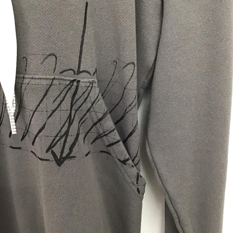 プーマ PUMA パーカー 長袖 M ロゴ、文字 X プリント チャコールグレー / チャコールグレー /  レディース USED 古着 中古 10148717